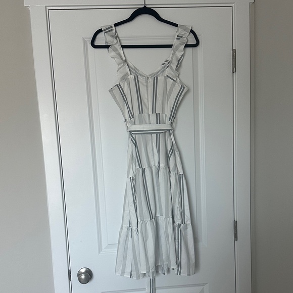 Striped Button-Down Ruffle Dress - Picture 4 of 4